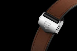 TAG Heuer Brown Bi-Material Leather Strap Calibre E4 45 Mm><noscript><img width=