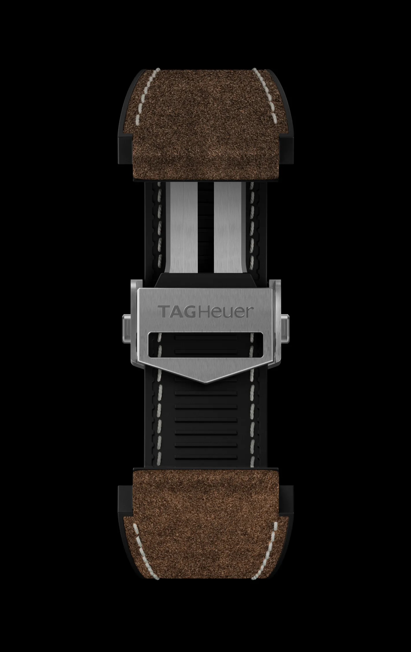 TAG Heuer Brown Rubber And Leather Band Calibre E3> Accesorios